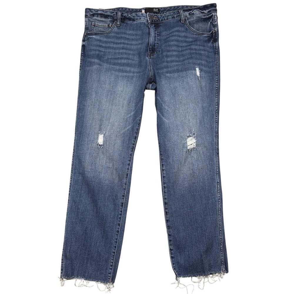 Kut From The Kloth High Rise Catherine Fab Ab Boyfriend Blue Jeans Women's 18